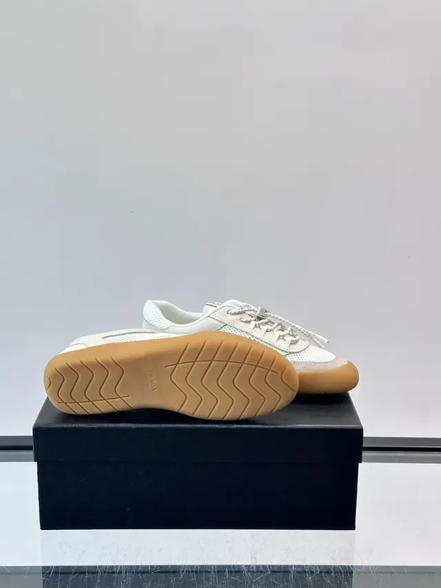 Prada Mesh and Leather Low-Profile Sneakers 2
