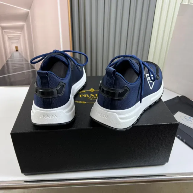 Prada Navy White Mesh Upper Chunky Midsole Sneakers 6