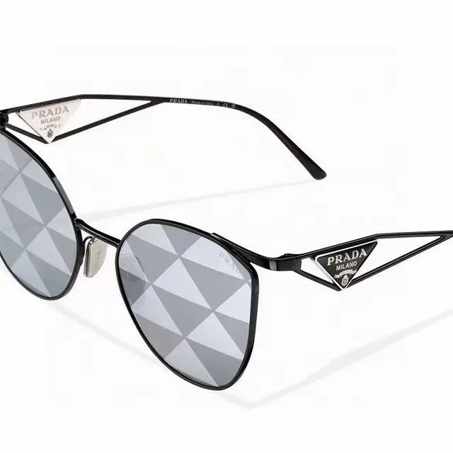 Prada Re-Edition Brown Gold Thin Metal Frame Angular Aviator Silhouette Sunglasses 2
