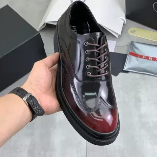 Prada Two-Tone Glossy Patent Oxford Shoes