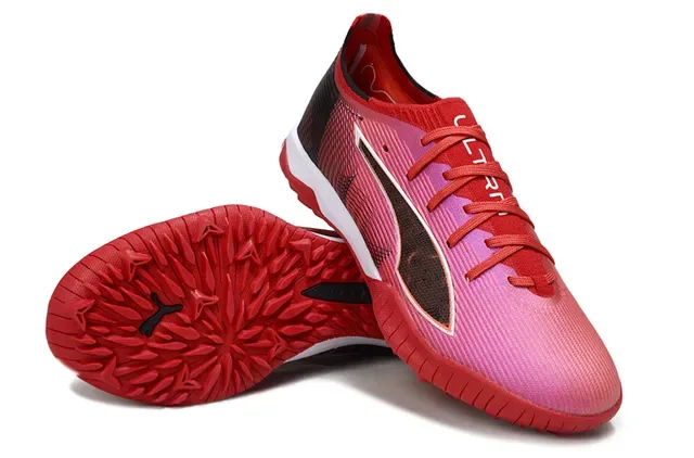 Puma Future Z Pink Red Low-Profile Textured Synthetic Upper Turf Soccer Shoes 4