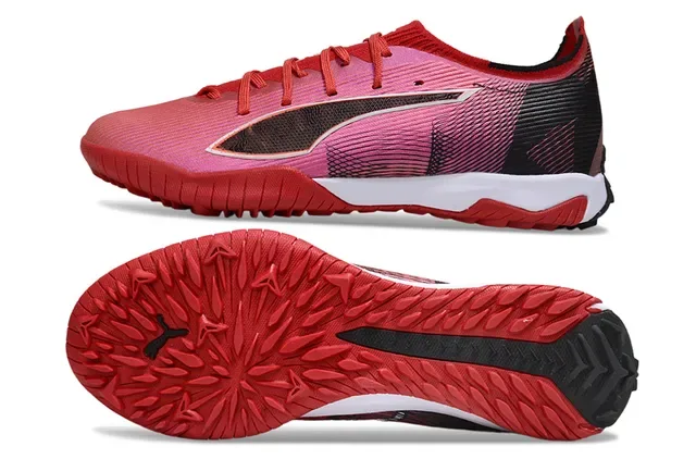 Puma Future Z Pink Red Low-Profile Textured Synthetic Upper Turf Soccer Shoes 6