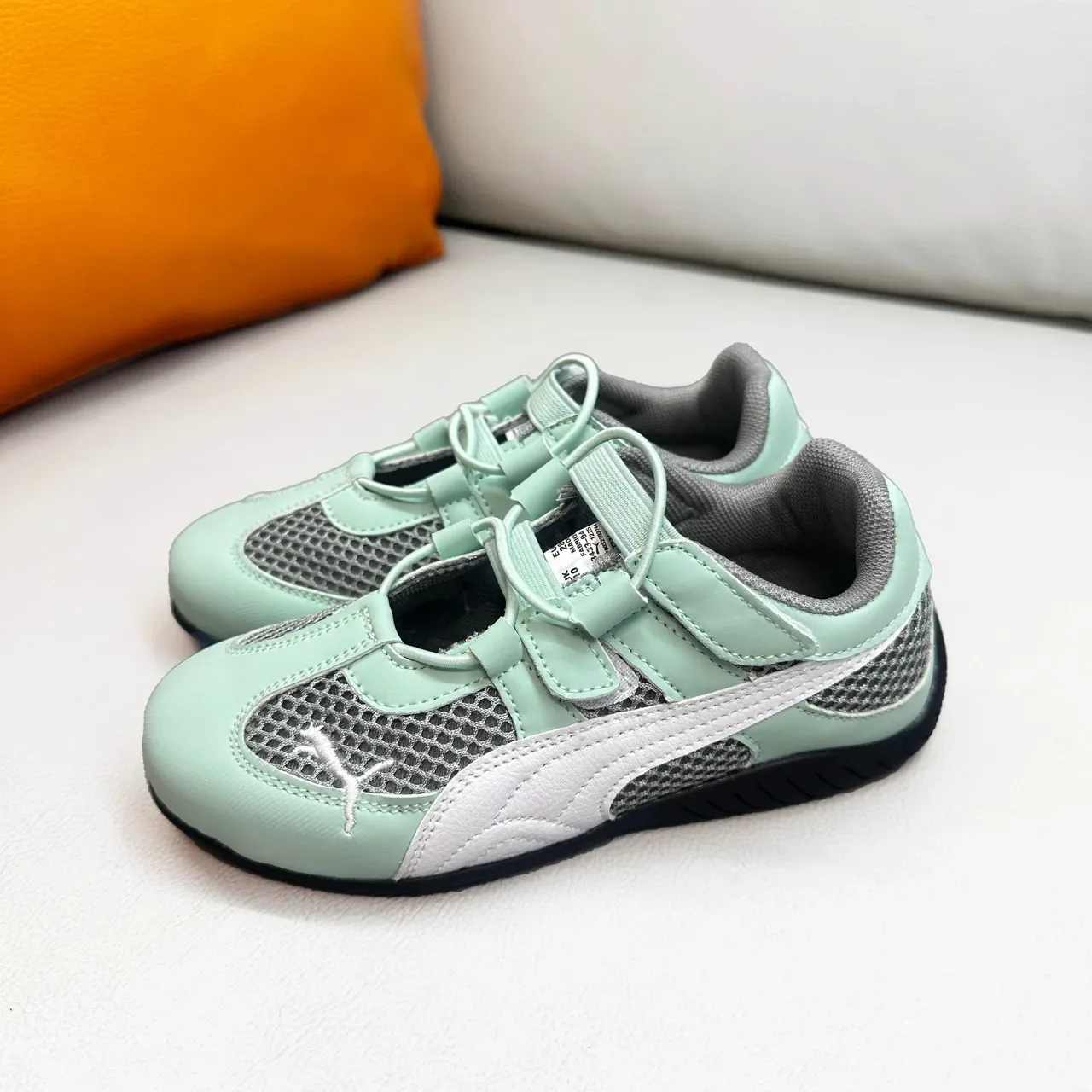 Puma Vert Blanc Inspiré Course Velcro Sangle Fermeture Lifestyle Sneakers 9