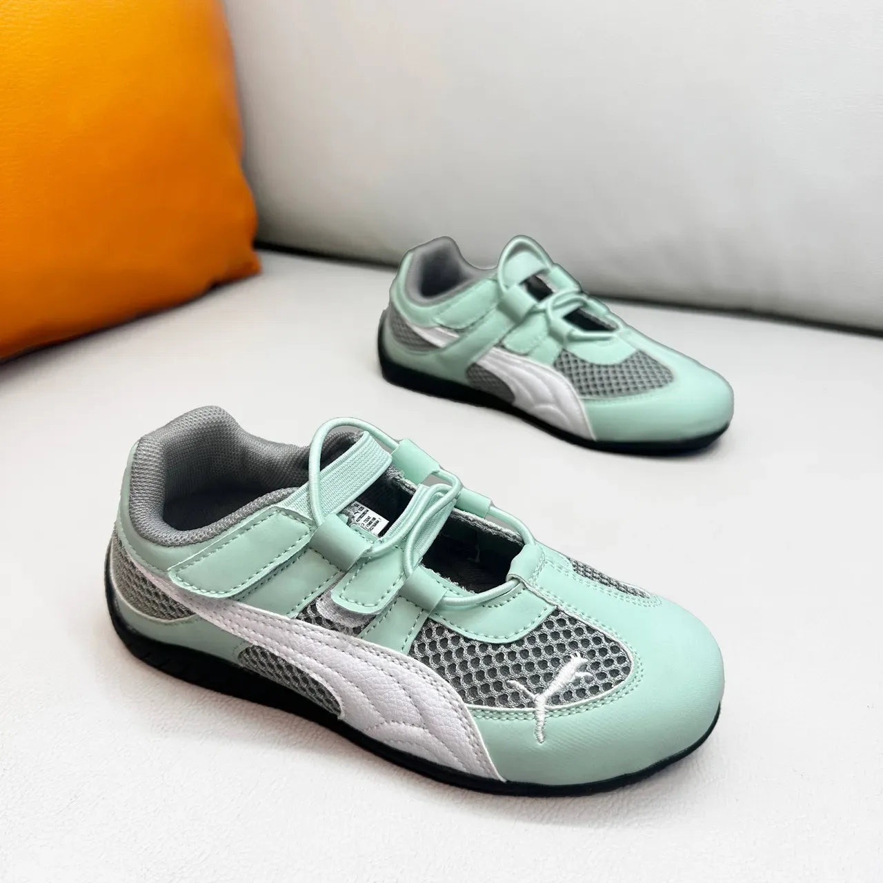 Puma Vert Blanc Inspiré Course Velcro Sangle Fermeture Lifestyle Sneakers 10