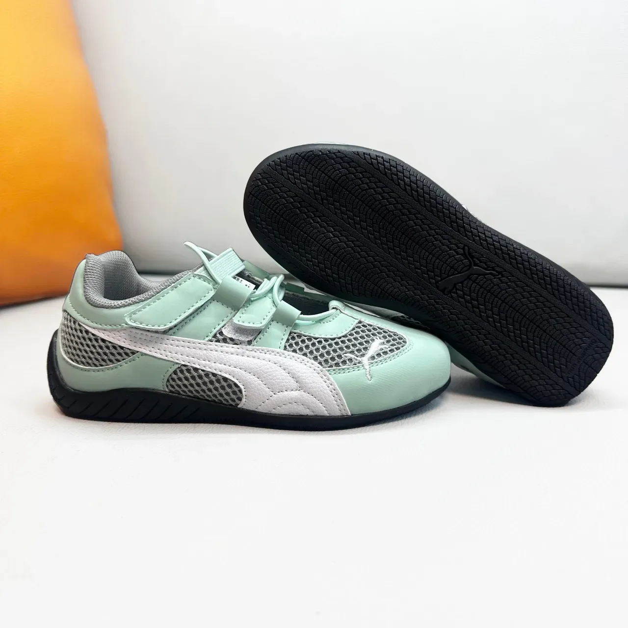 Puma Vert Blanc Inspiré Course Velcro Sangle Fermeture Lifestyle Sneakers 12
