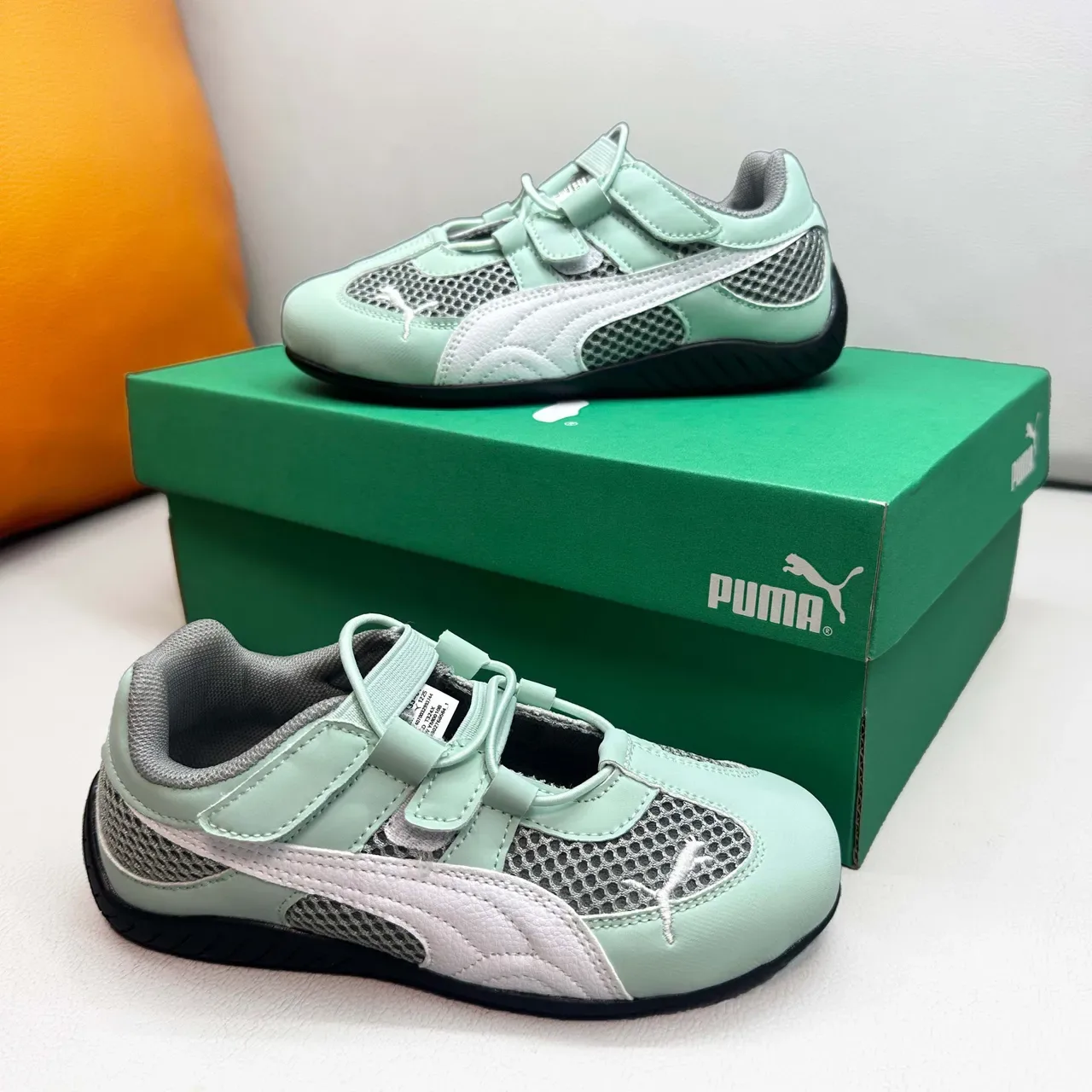 Puma Vert Blanc Inspiré Course Velcro Sangle Fermeture Lifestyle Sneakers 16