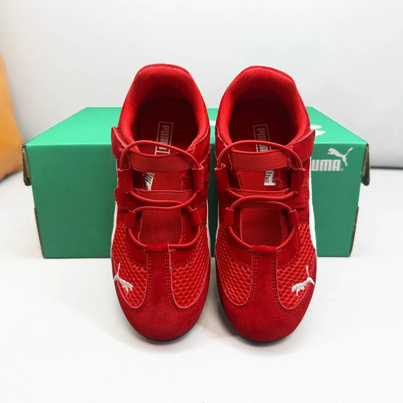 Puma Vert Blanc Inspiré Course Velcro Sangle Fermeture Lifestyle Sneakers 24