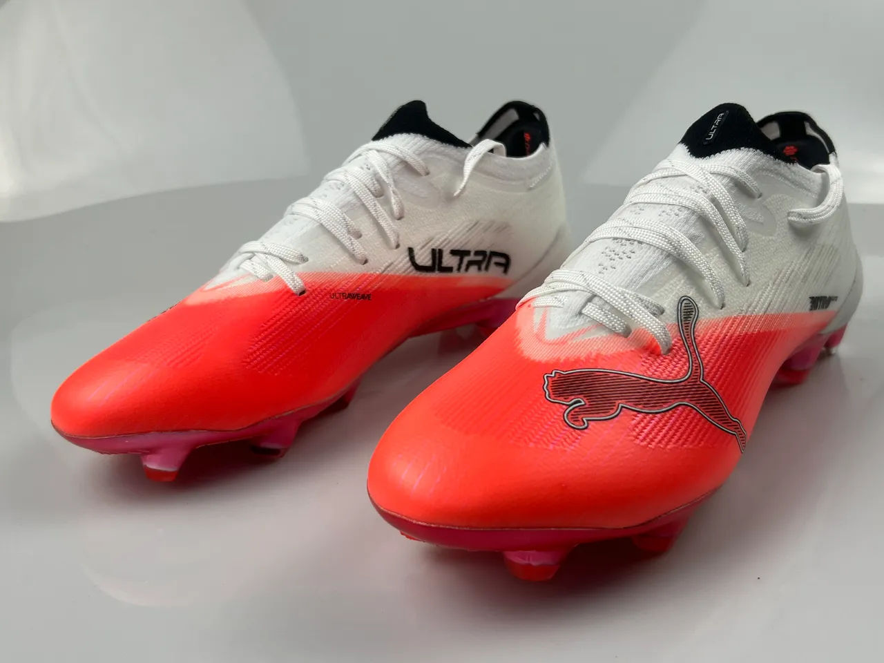 Puma Nitro Elite Orange Blanc Dégradé Synthétique Tricot Supérieur Terrain Firme Chaussures de Football 2