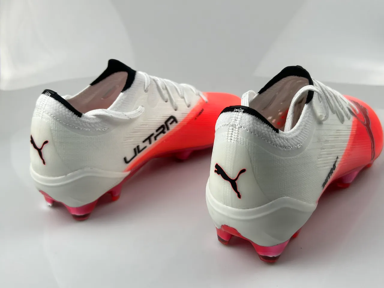 Puma Nitro Elite Orange Blanc Dégradé Synthétique Tricot Supérieur Terrain Firme Chaussures de Football 3