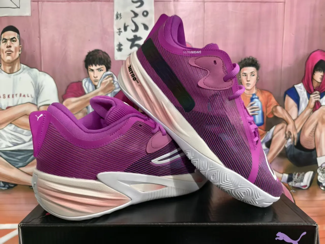 Puma Nitro Ultra Wave Chaussures de Basketball avec Dégradé Violet et Rose 4