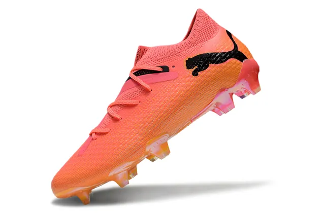 Puma Chaussures de football orange rose upper en maille chaussette translucide jaula TPU terrain ferme 4