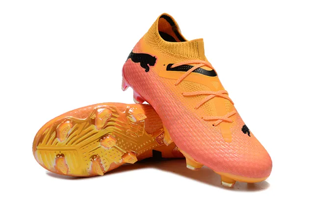 Puma Chaussures de football orange rose upper en maille chaussette translucide jaula TPU terrain ferme 5