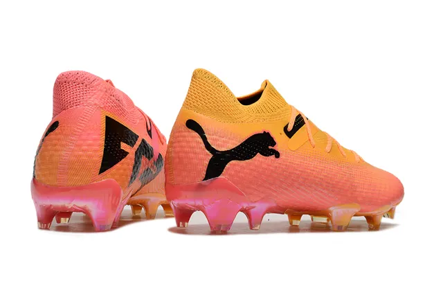 Puma Chaussures de football orange rose upper en maille chaussette translucide jaula TPU terrain ferme 6
