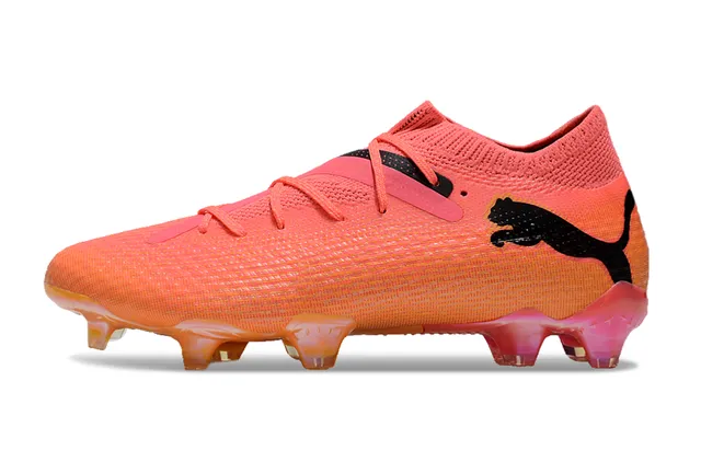 Puma Chaussures de football orange rose upper en maille chaussette translucide jaula TPU terrain ferme 8