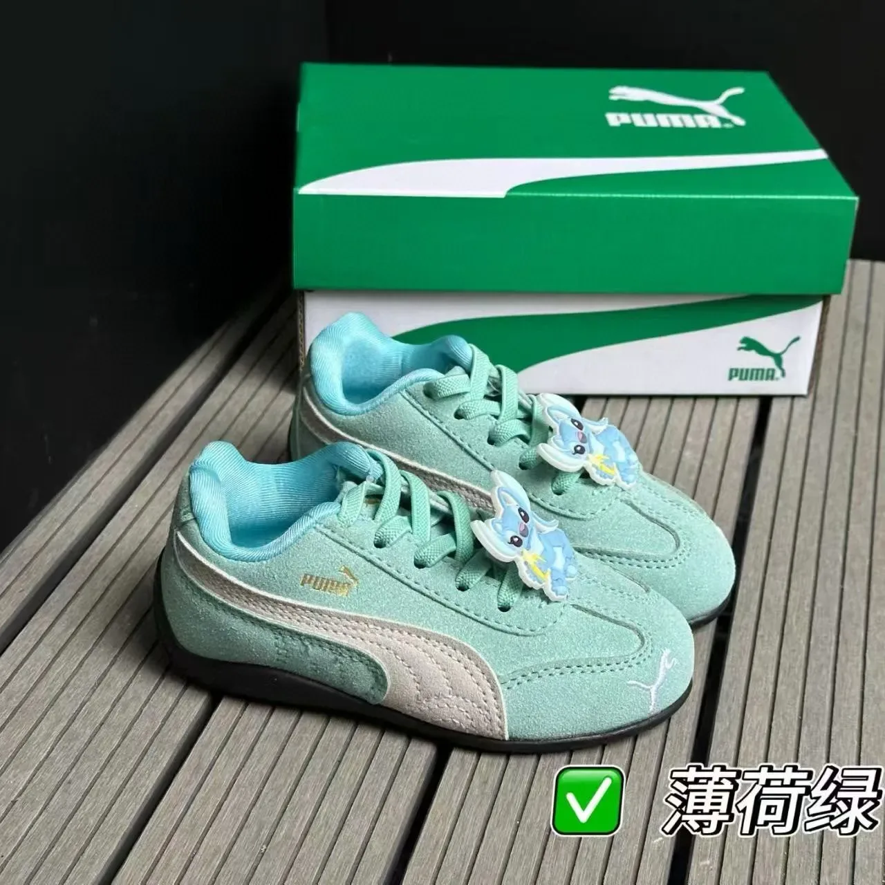 Puma Palermo Vert Blanc Low-Top similaire au daim partie supérieure lifestyle sneakers 12