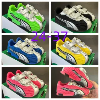 Puma Speedcat नियोन हरा चांदी बच्चों जीवनशैली स्नीकर्स