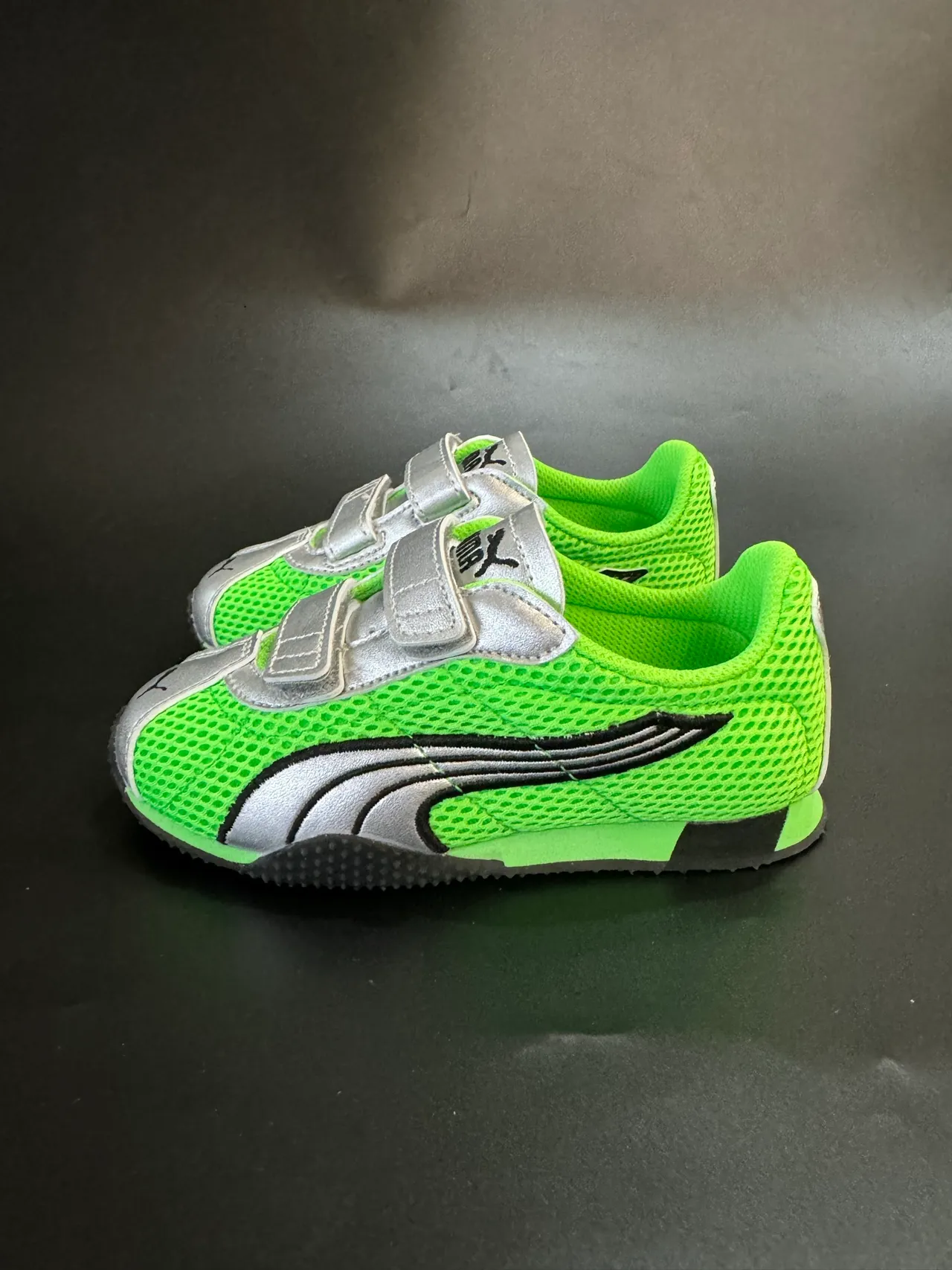 Puma Speedcat نيون أخضر فضي أطفال أسلوب الحياة حذاء رياضي 4
