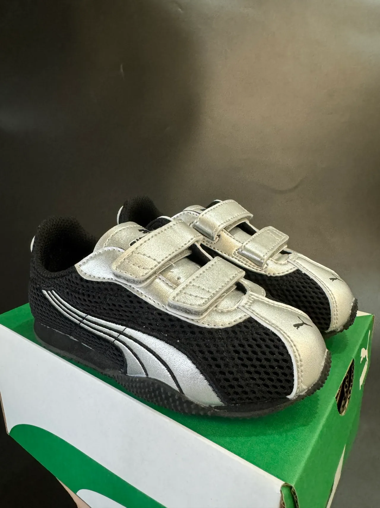 Puma Speedcat نيون أخضر فضي أطفال أسلوب الحياة حذاء رياضي 12