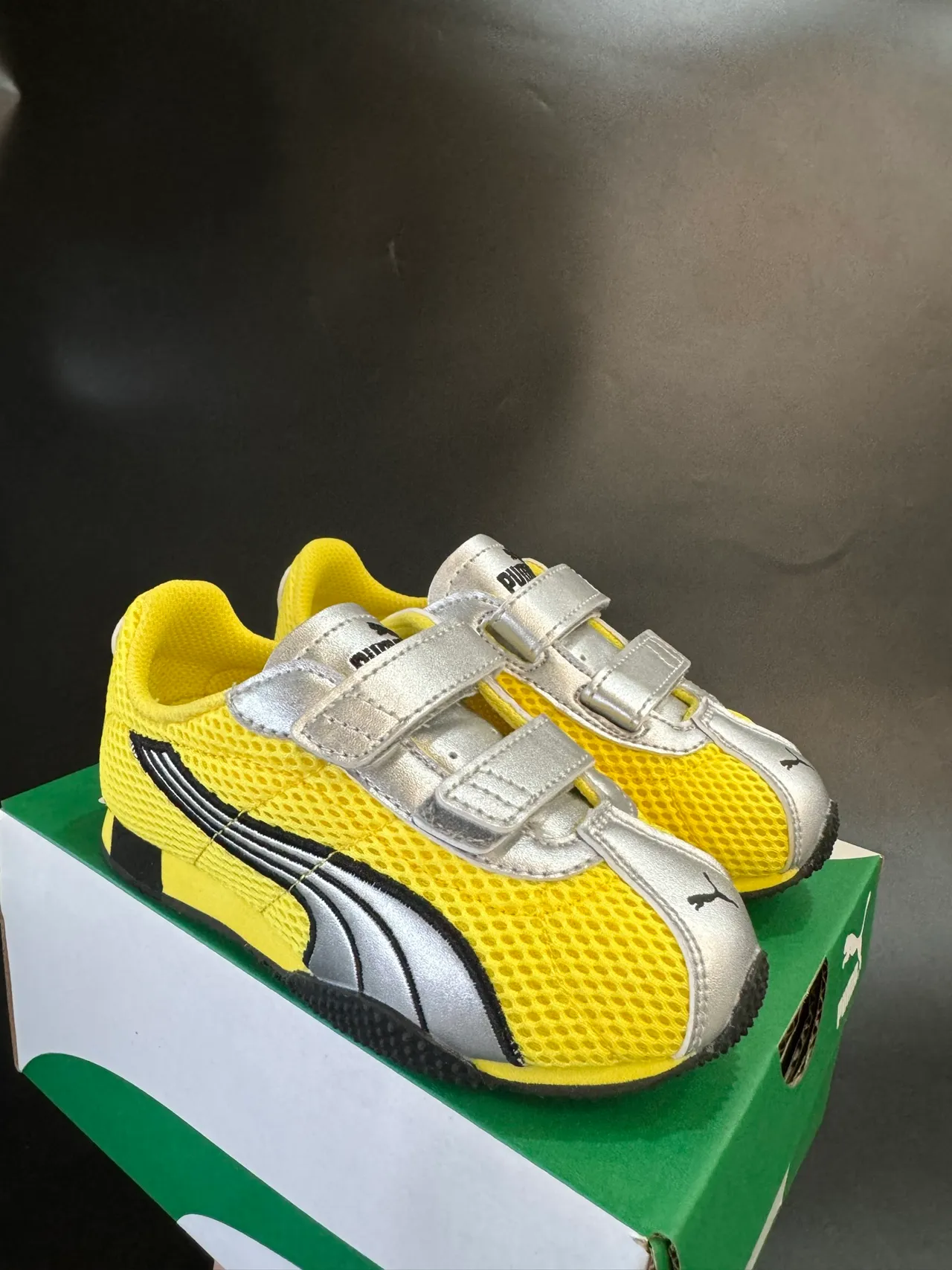 Puma Speedcat نيون أخضر فضي أطفال أسلوب الحياة حذاء رياضي 14