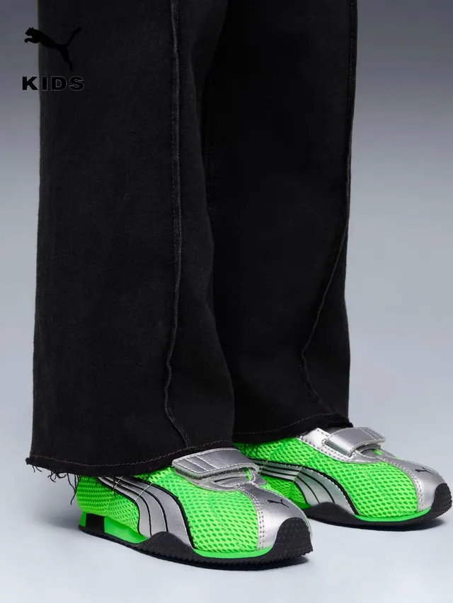 Puma Speedcat نيون أخضر فضي أطفال أسلوب الحياة حذاء رياضي 16