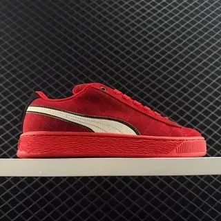 Puma Suede 50 Break Red White Upper Formstrip Side Logo Lifestyle Sneakers