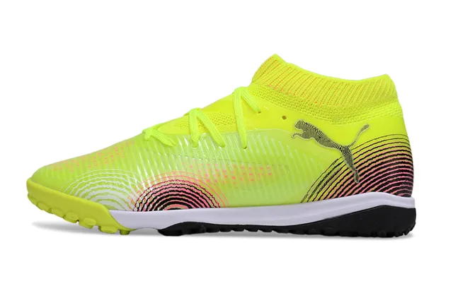 Puma أحذية كرة القدم أصفر أسود منسوجة كولار عالي نمط موجي نصي مع طبقة اصطناعية للعشب 7