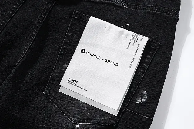 Purple Brand Distressed Paint-Splattered Black Denim Jeans 10