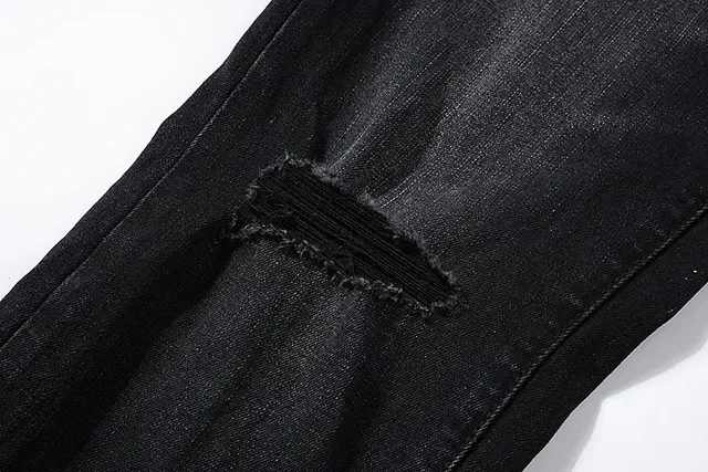 Purple Brand Distressed Paint-Splattered Black Denim Jeans 14