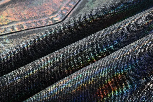 Purple Brand Holographic Iridescent Distressed Denim Shorts 2
