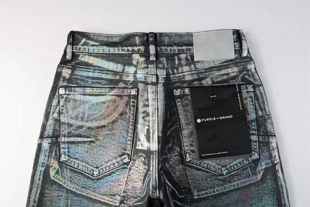 Purple Brand Holographic Iridescent Distressed Denim Shorts 4