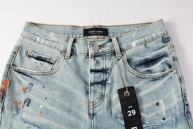 Purple Brand Paint-Splatter Distressed Mid-Rise Denim Shorts 12