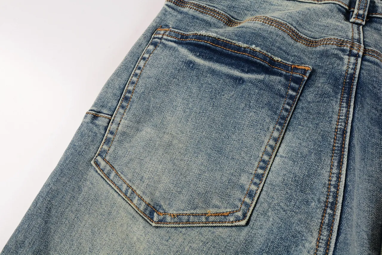 Purple Brand Patchwork Distressed Mid-Rise Straight-Leg Jeans 7