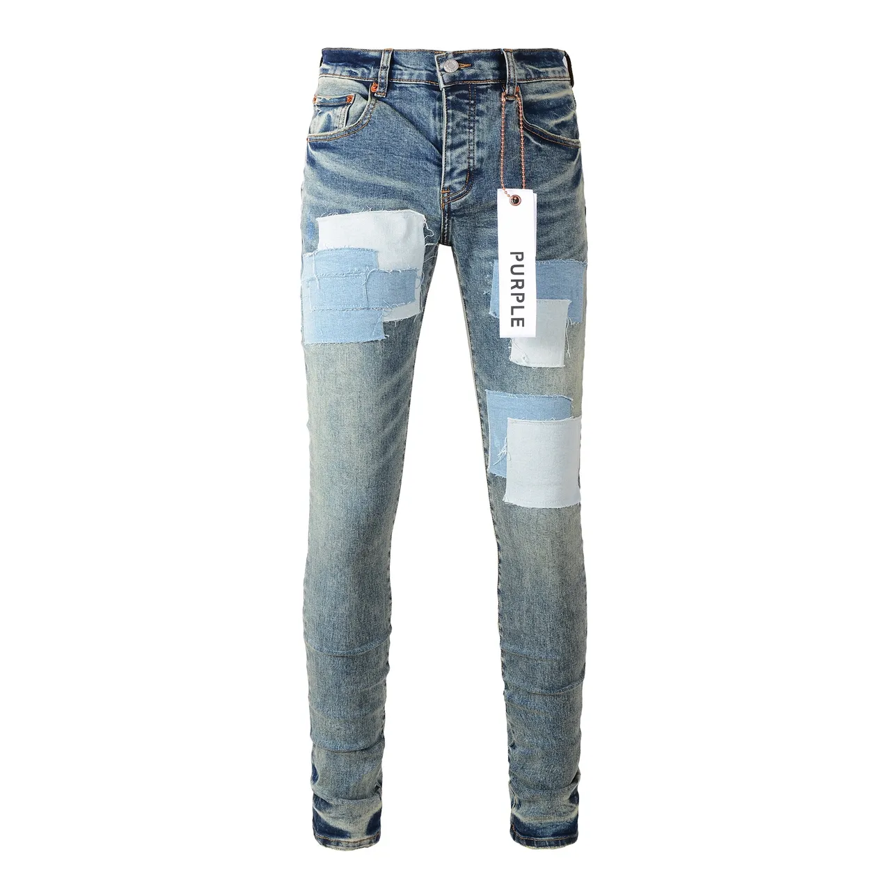 Purple Brand Patchwork Distressed Mid-Rise Straight-Leg Jeans 17
