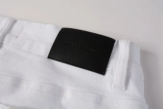 Purple Brand Slim-Fit White Denim Jeans 4