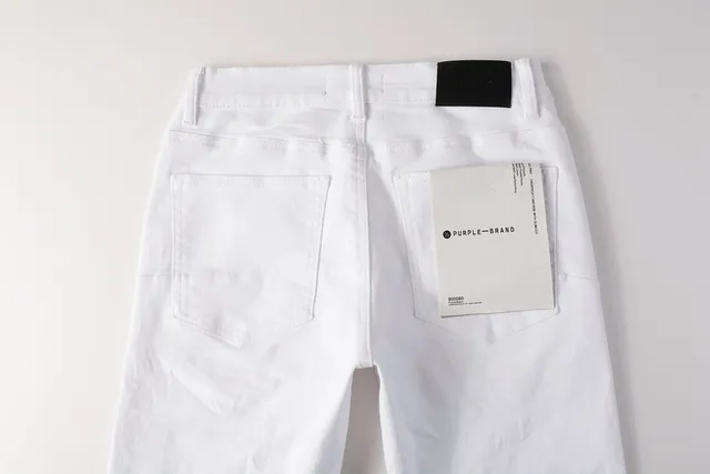 Purple Brand Slim-Fit White Denim Jeans 6