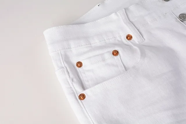 Purple Brand Slim-Fit White Denim Jeans 9