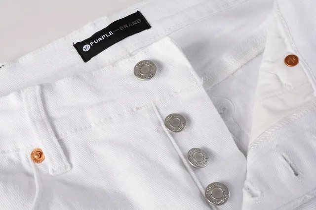 Purple Brand Slim-Fit White Denim Jeans 10
