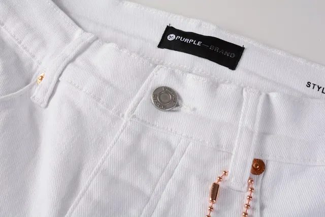 Purple Brand Slim-Fit White Denim Jeans 12