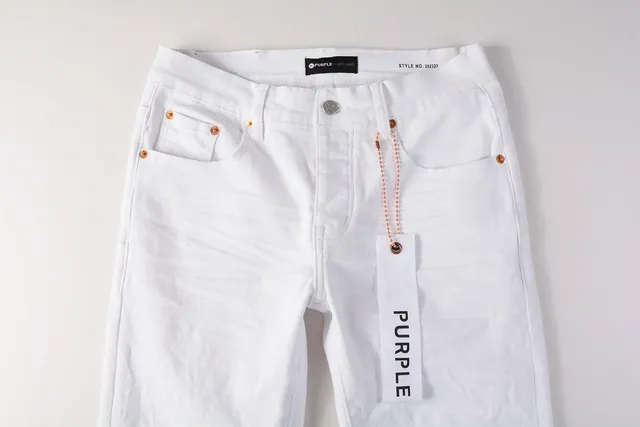 Purple Brand Slim-Fit White Denim Jeans 13