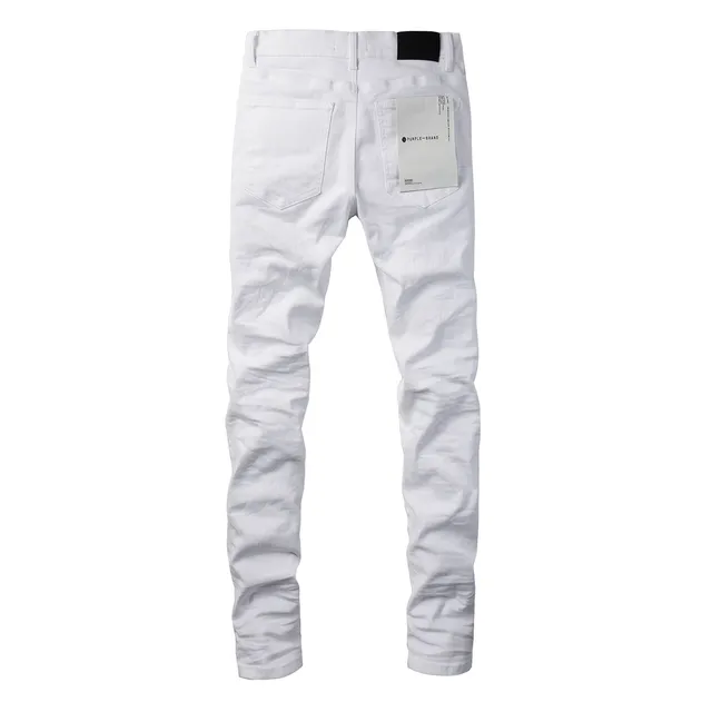 Purple Brand Slim-Fit White Denim Jeans 14
