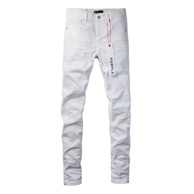 Purple Brand Slim-Fit White Denim Jeans 15