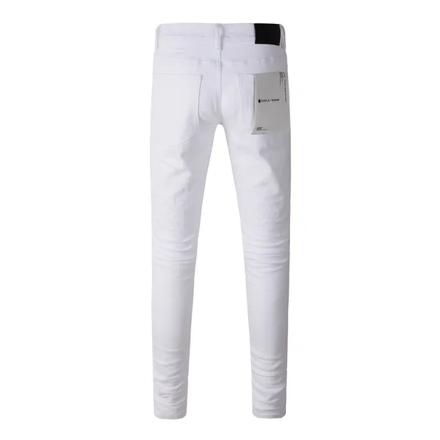 Purple Brand Slim-Fit White Denim Jeans 16
