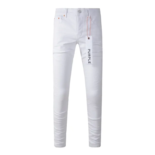 Purple Brand Slim-Fit White Denim Jeans 17