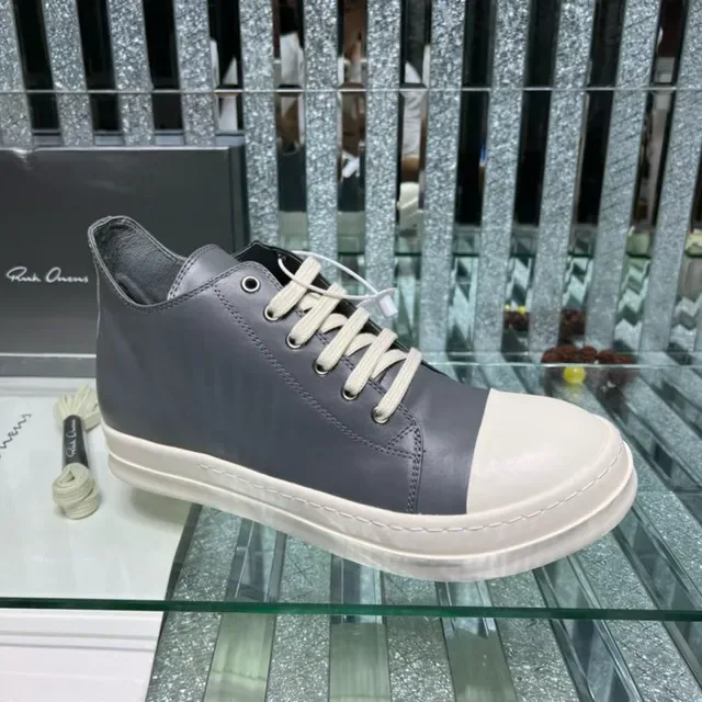Rick Owens Geobasket Gray and Cream Lifestyle Sneakers 2