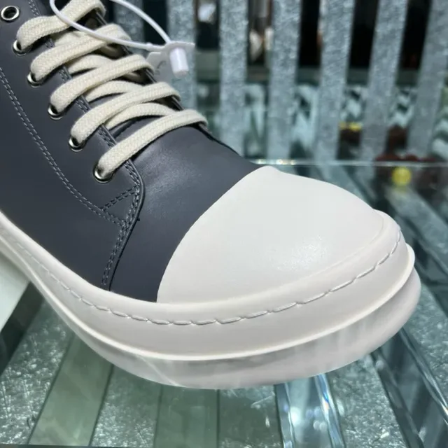 Rick Owens Geobasket Gray and Cream Lifestyle Sneakers 3