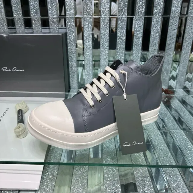 Rick Owens Geobasket Gray and Cream Lifestyle Sneakers 5