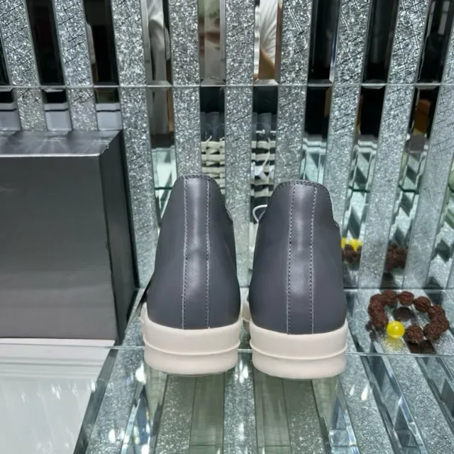 Rick Owens Geobasket Gray and Cream Lifestyle Sneakers 6