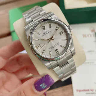 Rolex Oyster Perpetual Silver Dial Stainless Steel Mechanical Watch