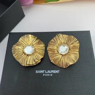 Saint Laurent Gold Floral Radiating Petal Earrings