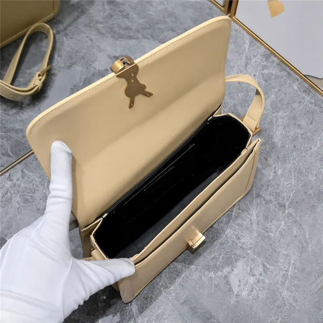 Saint Laurent Loulou Beige Leather Underarm Crossbody Bag 21